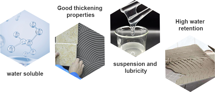 Main performance characteristics of commonly used cellulose ethers